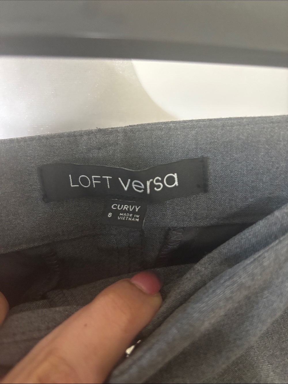 Loft CurvyGray Dress Pants - Classic Pleated Trousers - Picture 2 of 4